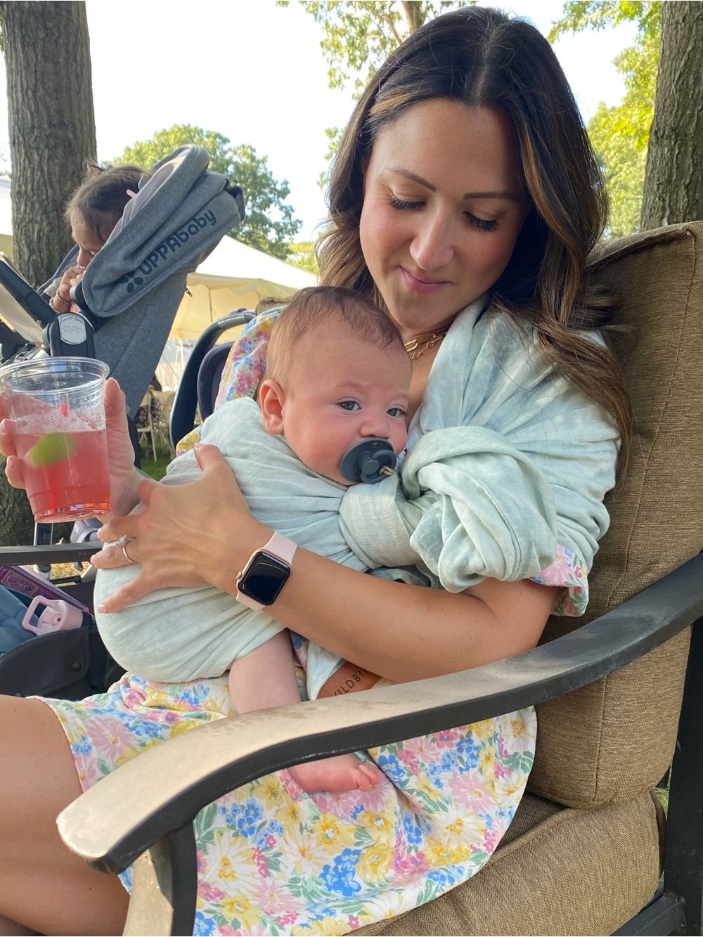 WildBird Linen Seafoam Tie-Dye Ring Sling - Picture 8 of 9
